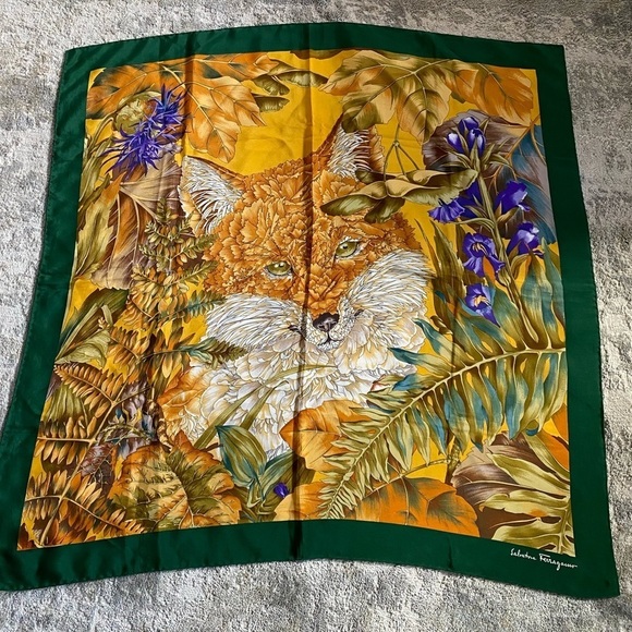 SALVATORE Ferragamo fix silk scarf with hand rolled edges - Picture 4 of 17